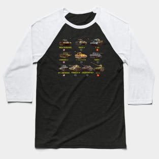 Top Ten Best WW2 Tanks Baseball T-Shirt